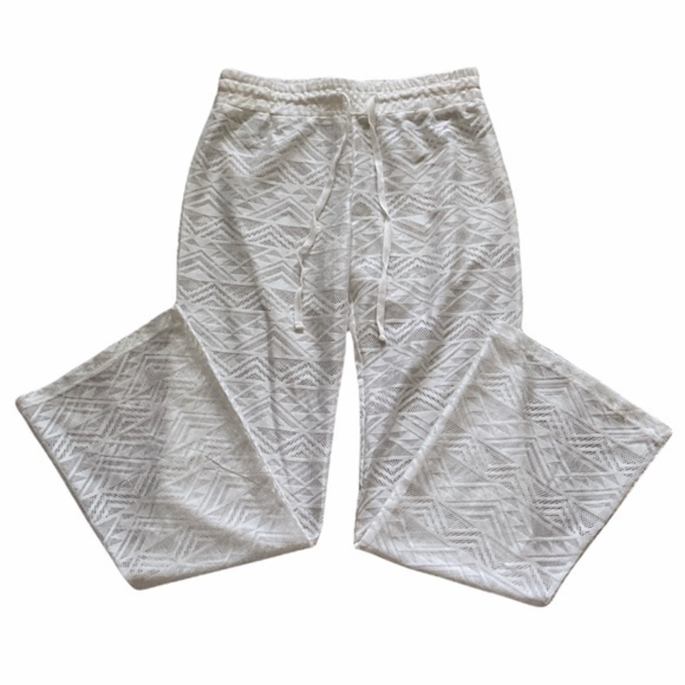 Miken Swim White‎ Aztec Lace Cover-up Pant Sz. M NWOT